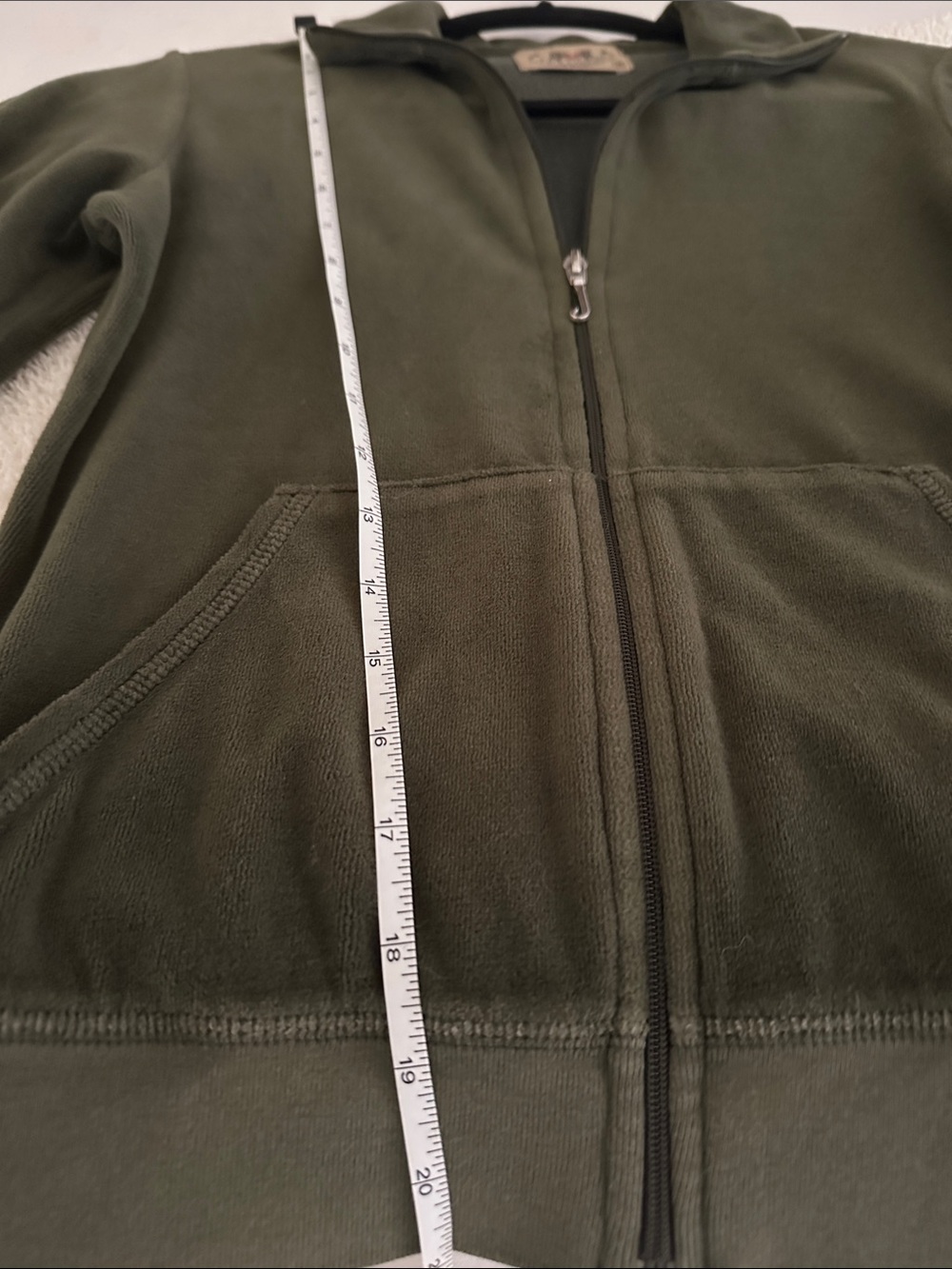 Juicy Couture Olive Green Medium Velour Zip Jacket - Picture 6 of 6